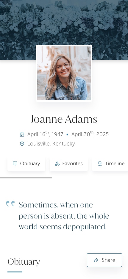 Online-Tribute screenshot